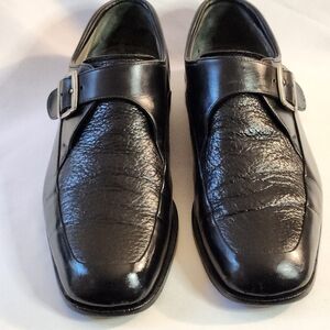 .oreschi Elegant Black Leather Loafers with Buckle size 9.5
